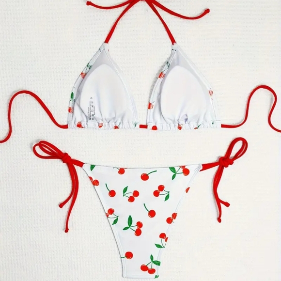Cherry Print Bikini Set - Picture 4 of 6